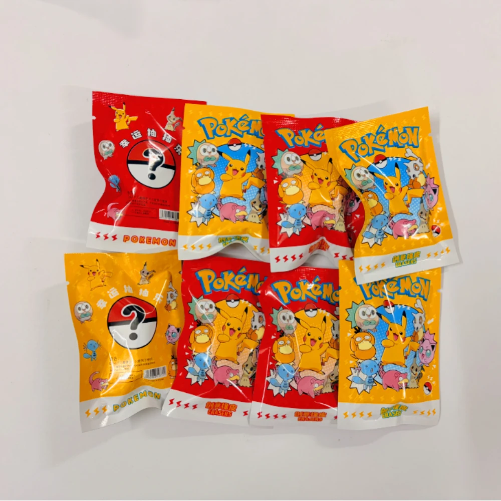 New Hot 32Pcs Pokemon Pikachu Mystery Eraser Blind Bags Surprise Collectible Erasers Cute Cartoon Stationery for  Prizes Toy view 5