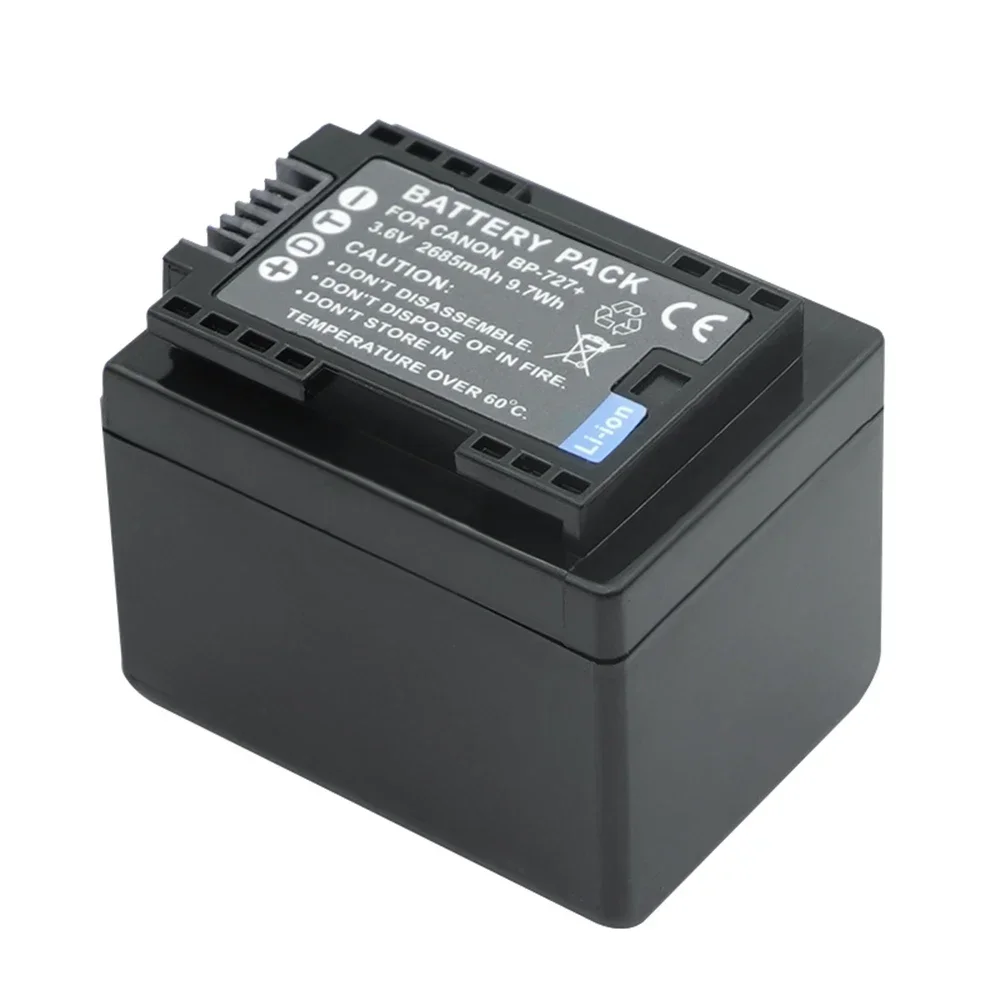 2685mAh 3.6V BP-727 BP 727 BP727 Battery for Canon VIXIA HF R30 M50 M52 500 M56 M506 R30032 R36 R38 R306 R400 R500 R600 R60 R62