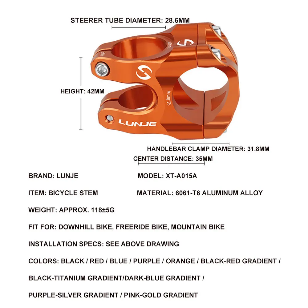 MTB Road Bike Stem CNC Mountain Bicycle Bridge Short Power 31.8mm High Strength Climbing Riser