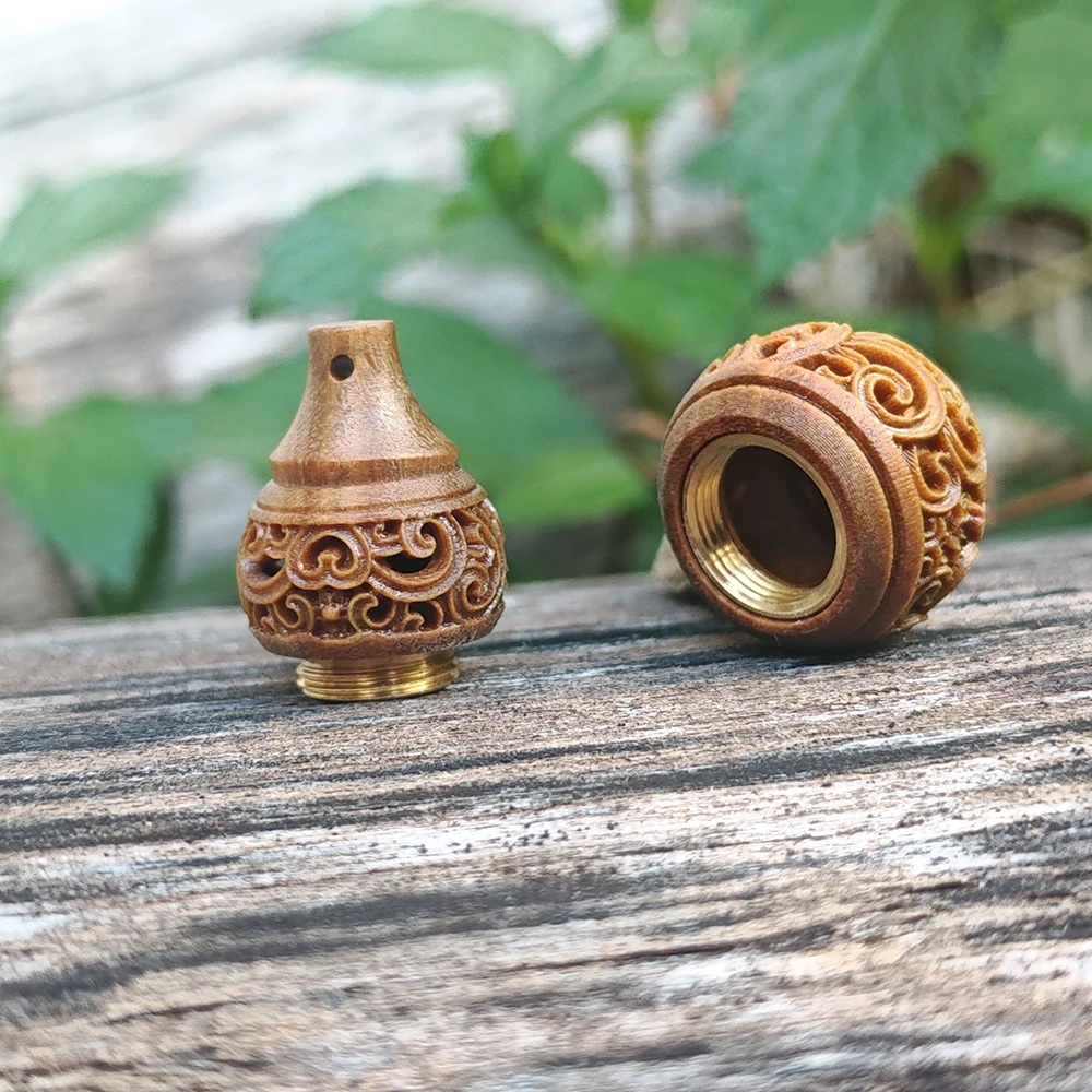 1.2 Inch Wooden Gourd Ornament, Openable, Simple Style, Suitable for Holiday Decorations, Bedroom, Centerpiece Decoration, Study Room, Elderly Gifts, Fireplace, Party Decorations, Halloween Decorations