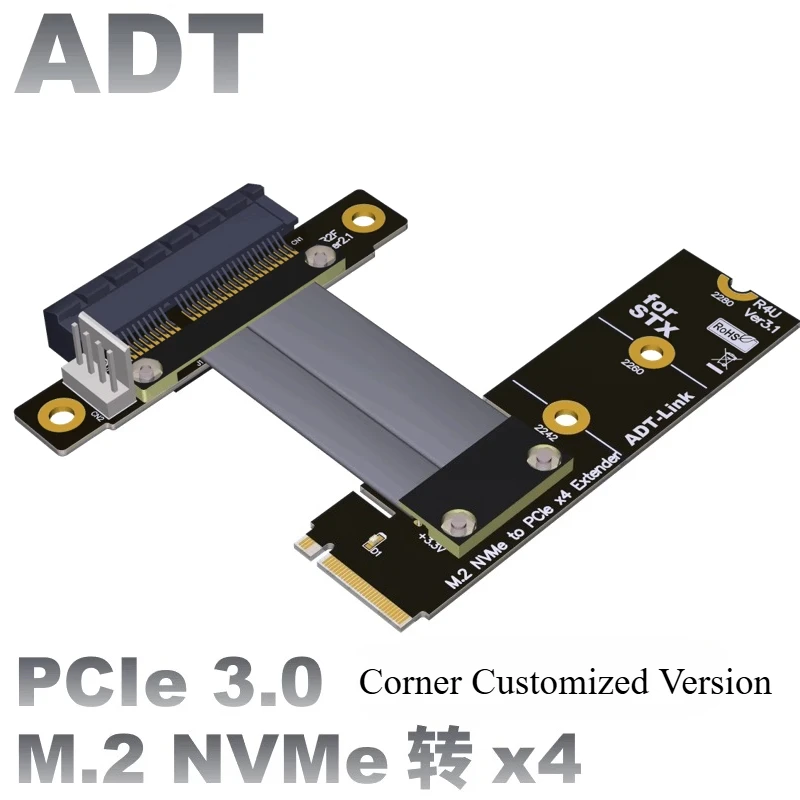 

Адаптер Pci-e 3.0M 2NGFF NVMe M.2 4 удлинительных кабеля R42MF, R42NF, R42UF, R42 угловая серия
