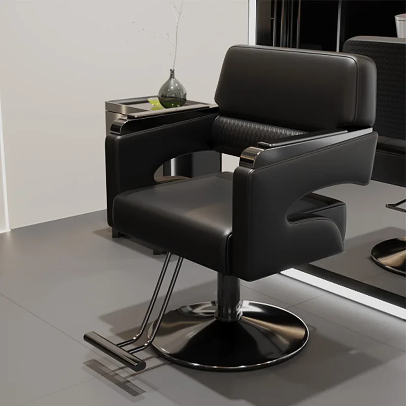 Barbershop Nordic Barber Chairs Hair Salon Professional Hair Dyeing Shave Barber Chair Simple Lift Salon Furniture Cadeiras FYBC