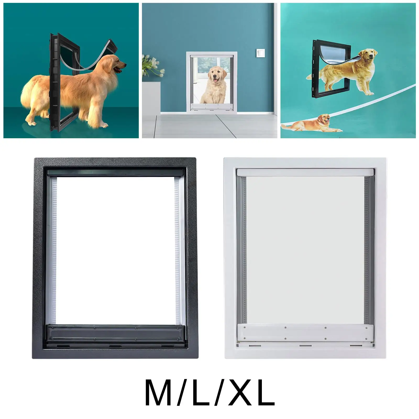 Premium Cat Dogs Flap Doors ABS Plastic Durable for Small, Medium, and Large Pets Indoor Outdoor Medium Large Dogs and Puppies