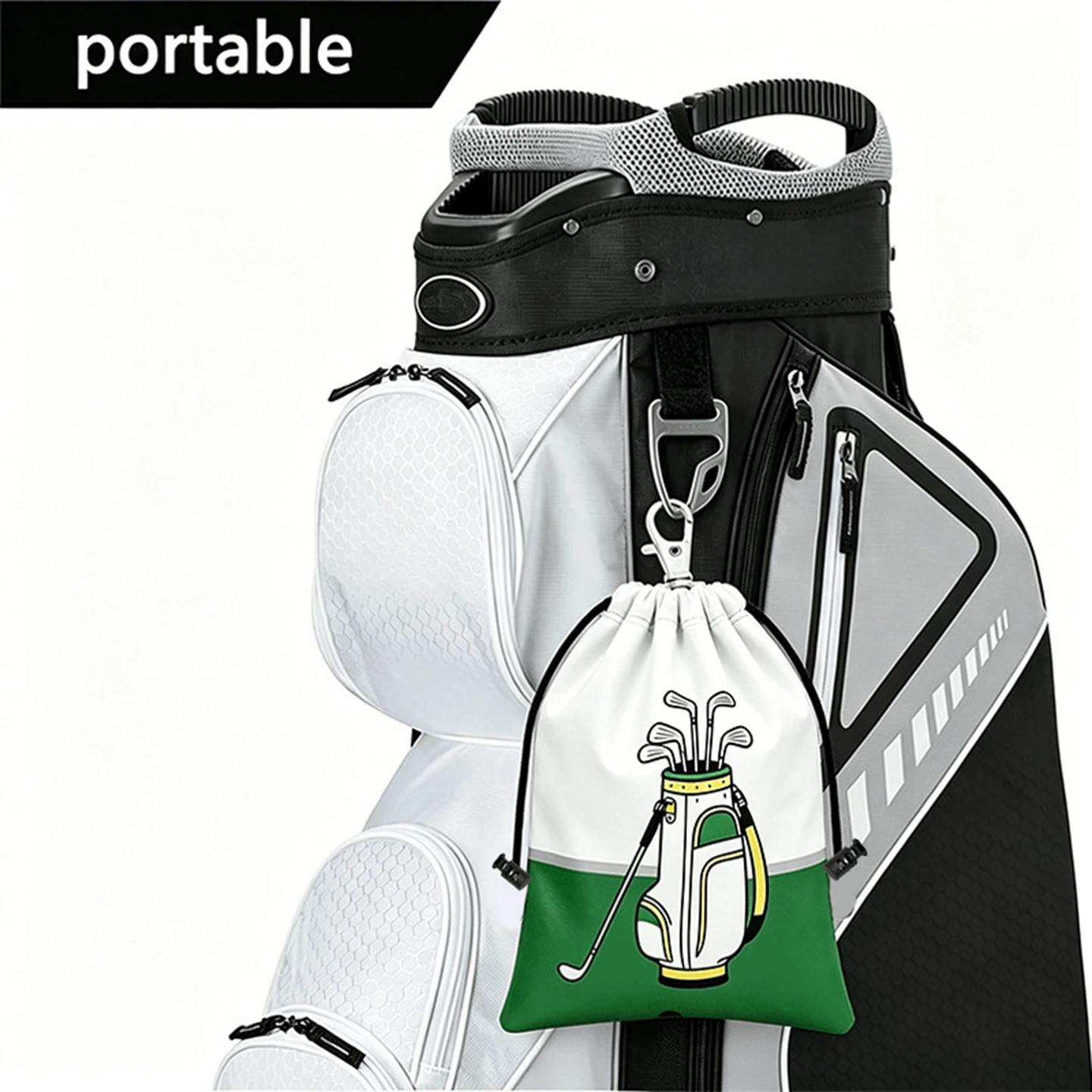새로운 골프공 보관 가방 - 조임끈 지퍼 포켓 - 가죽 - Golf Equipment Drawing 리뷰 및 가격