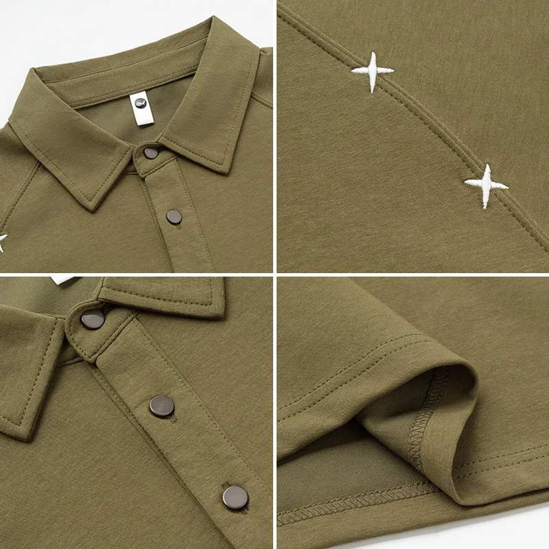 Summer New Heavy Short-sleeved Men's Simple Light Luxury Casual Micro-elastic High-end POLO Shirt