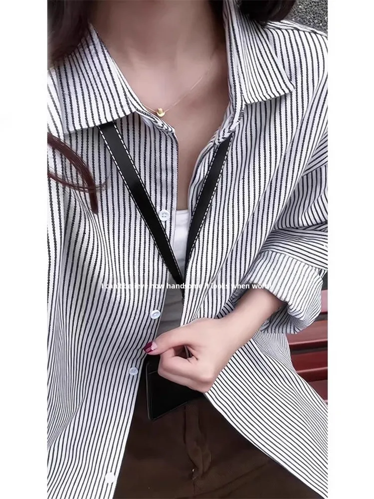 

Cleanfit Повседневная полосатая длинная све irt ex Осенняя студенческая одежда High End Feeling Повседневная верхняя одежда для пар Полиэстер Хлопок...