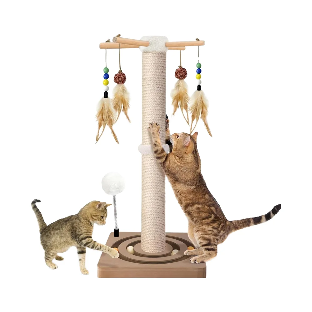 

Eco-friendly Modern Cat Scratching Post Sisal Interactive Furniture Toy Indoor 2 Mounting Methods Scratcher Tree Tower Hanging