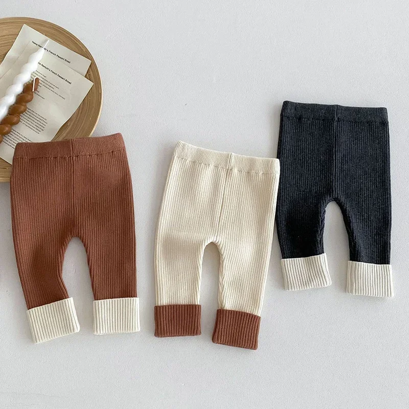 

2024 New Infant Baby Girls Knitted Pants Autumn Toddler Baby Girl Trousers Cotton Newborn Baby Knitting Pants Children Clothes