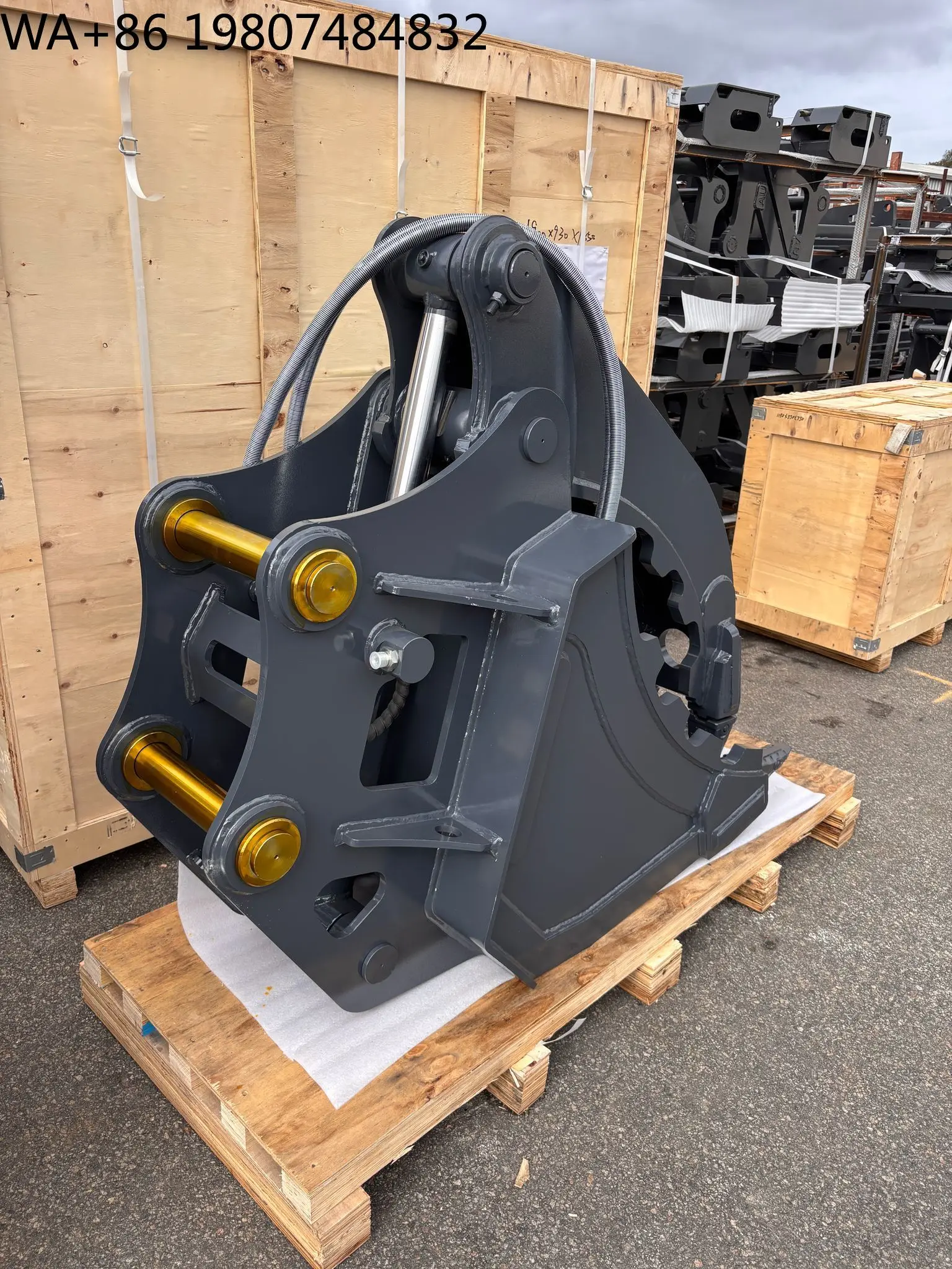 

12-16 Ton Excavator Hydraulic Thumb Grapple, High Strength Q355 Steel 360° Rotating Attachment for Construction Demolition