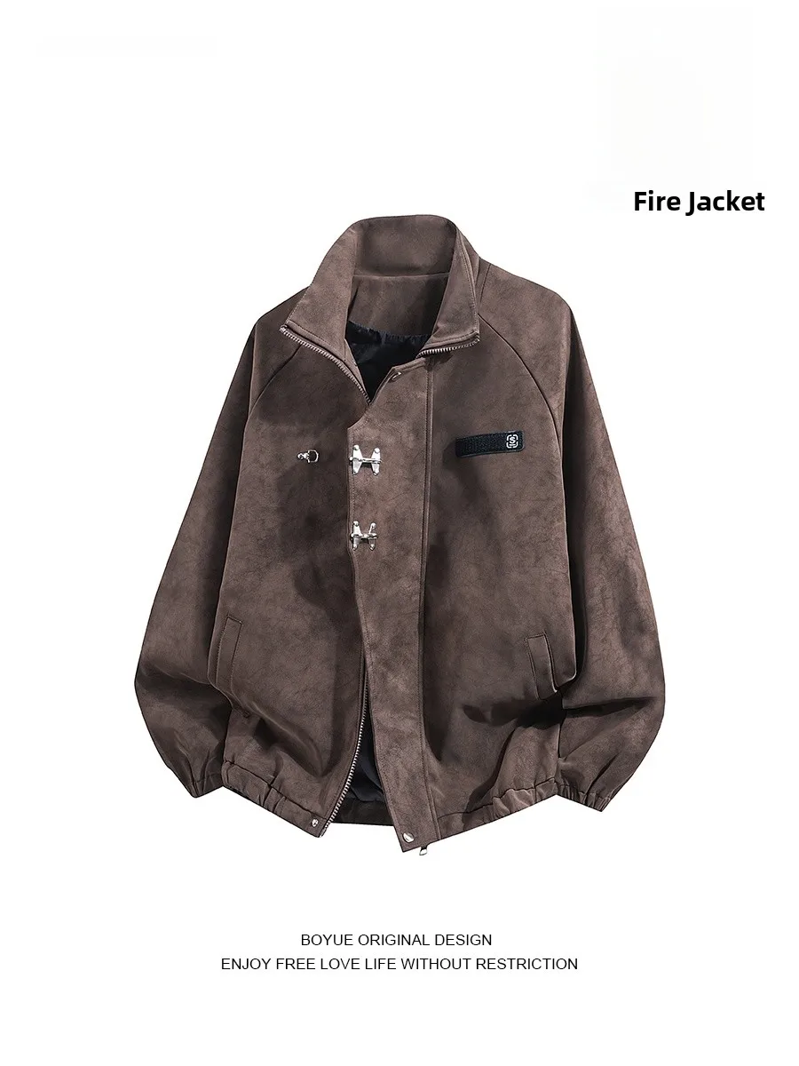 

Boyue Chinese Sle Dyed Jaet Cotton Insert Zipper Closure Street Sle Casual Outerwear for Men Loose Fit Spring Autumn Wi...