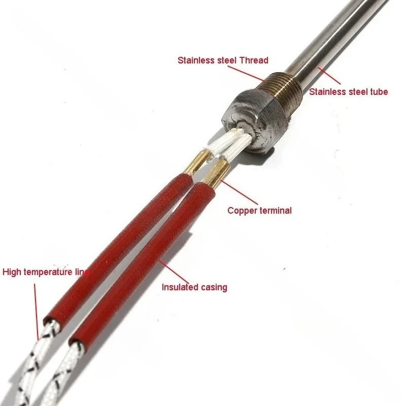 DN6/10mm Thread Cartridge Heaters 12V 24V 50-180W Heating Element 6mm x50-200mm for Compression Molding Machinery 1PC