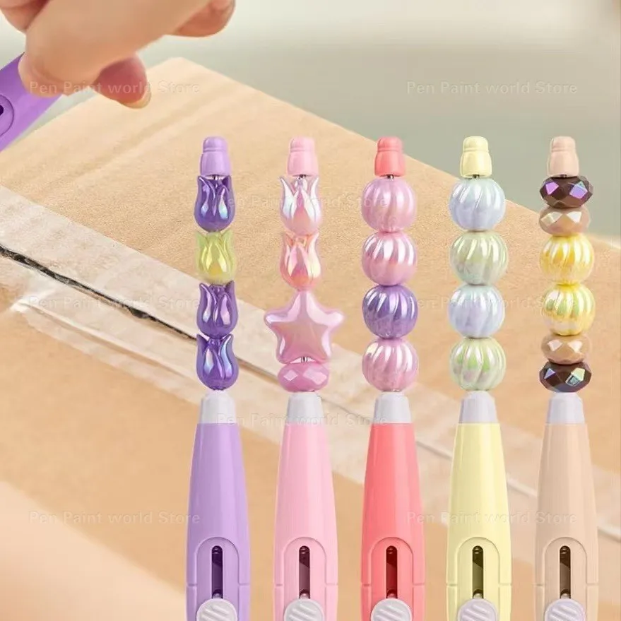 60Pcs Beaded Utility Knife - Creative DIY Letter Opener & Paper Cutter for Desk Use