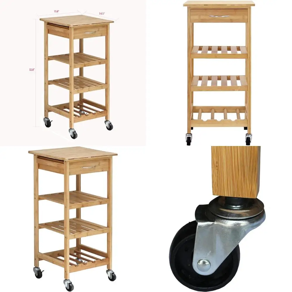 

Кухонная тележка из натурального бамбука