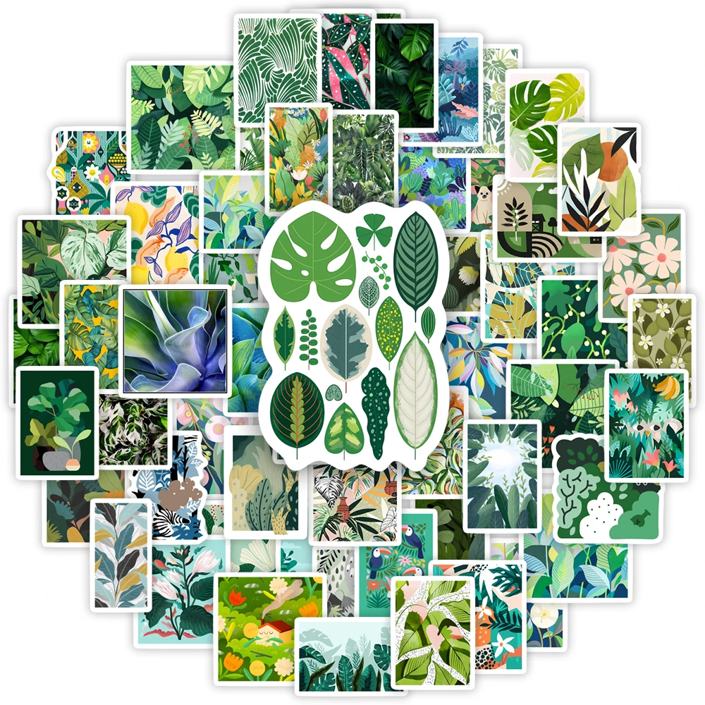 الربيع الصيف الأخضر نمط ملصقات DIY اللعب هدية الزخرفية صائق لسجل القصاصات مجلة مذكرات الهاتف المحمول الأمتعة للماء