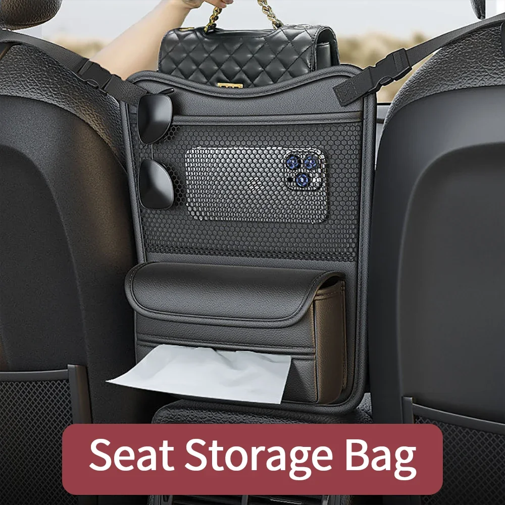 Multifunktionale Aufbewahrungstasche zwischen Autositze, Netztasche, Handtaschenhalter, tragbarer Auto-Organizer, Auto-Innenzubehör – Detail 4