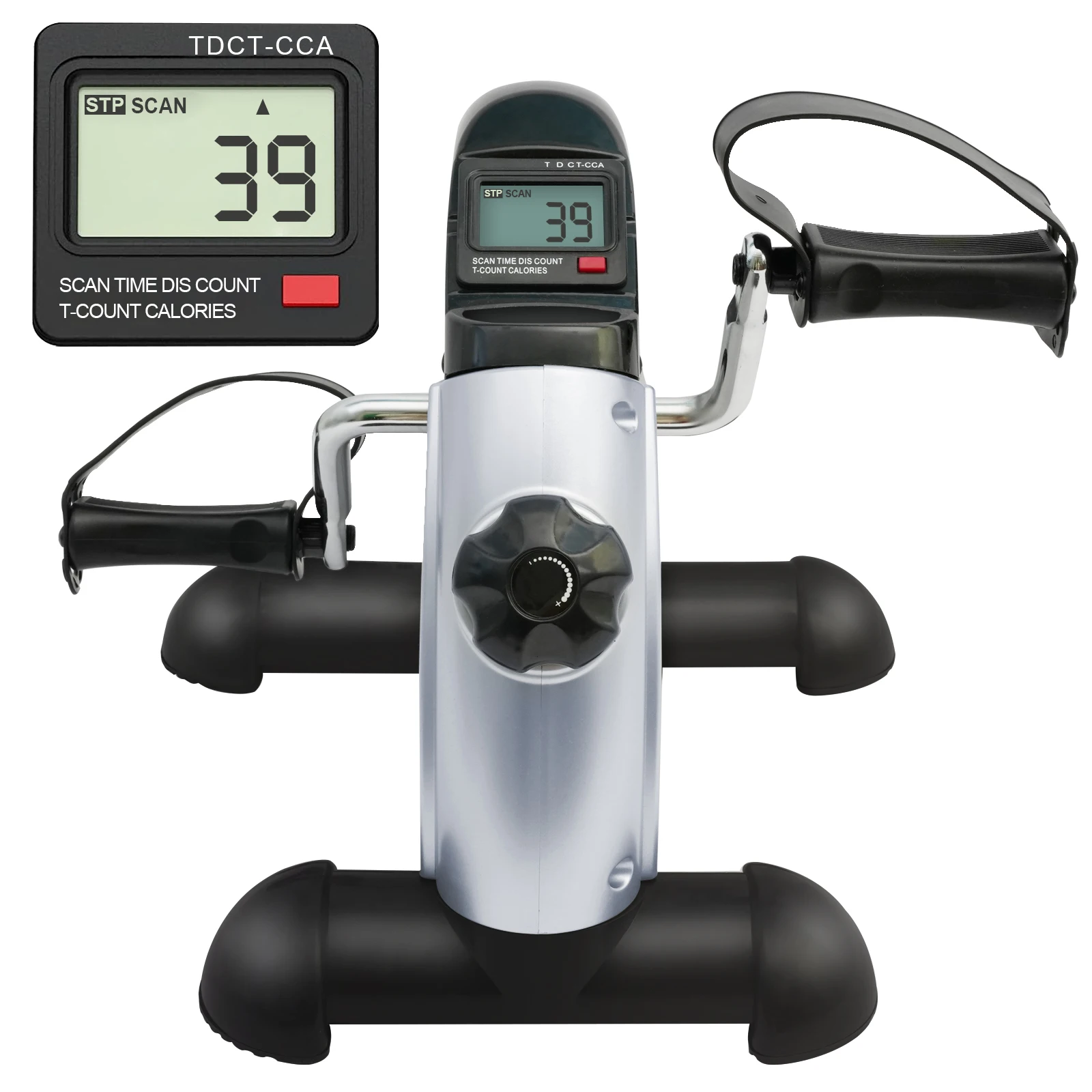 Tragbarer Mini-Heimtrainer, Pedaltrainer für unter den Schreibtisch, Arm- und Beintrainer, verstellbarer Multifunktions-Stepper mit LCD-Display für Zuhause und Büro