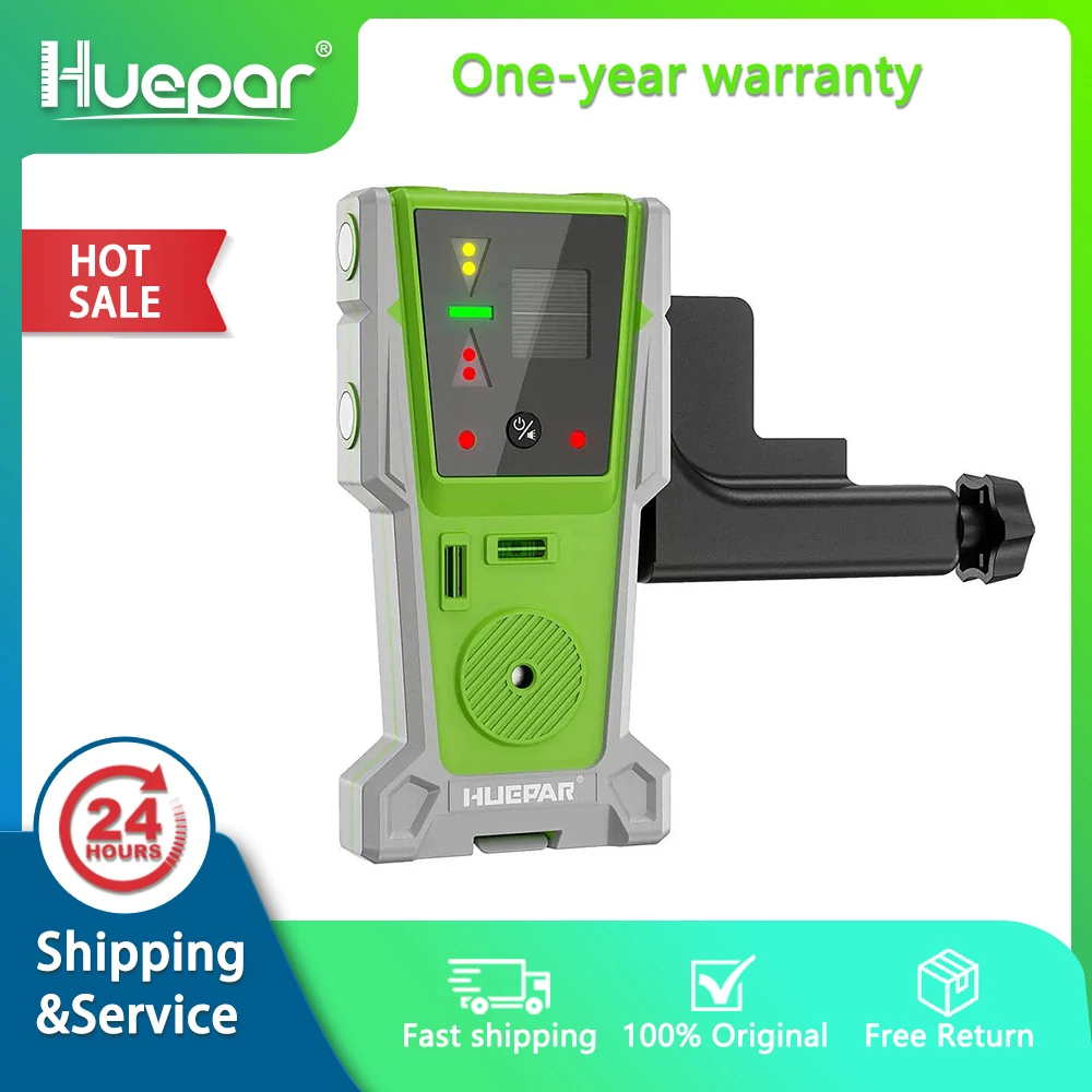 Huepar LR-8RG Laser Detector for Laser Level Digital Receiver For Green and Red Beam Two-Sided LCD Displays and Magnet