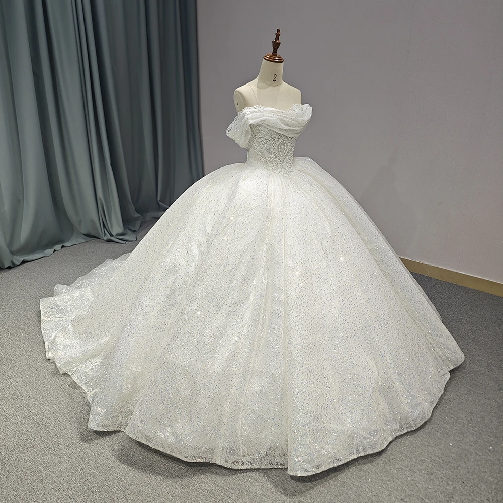 Robe de soirée blanche sans bretelles à paillettes, col en cœur, robe de Quinceanera en cristal, 15 robes, 1248