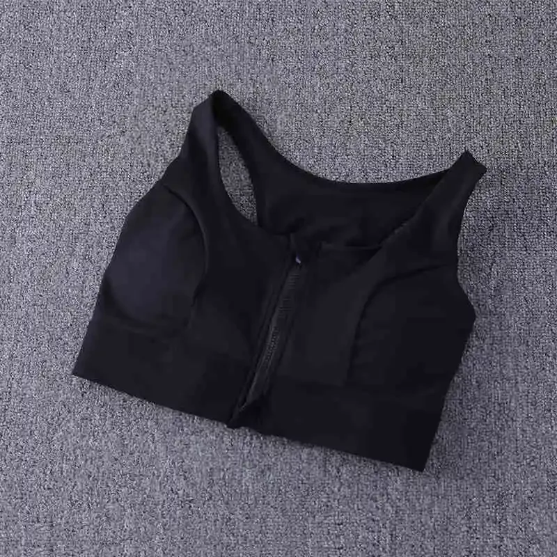 

High Elasticity Surgery Bra Active Yoga Sports Bras Women's Zip Front Sports Bra