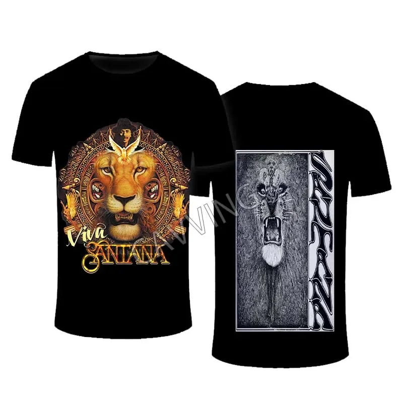 

New Fashion Double Sides Santana Band Streetwear Gothic Top Harajuku Cotton Unisex T-shirts AI1