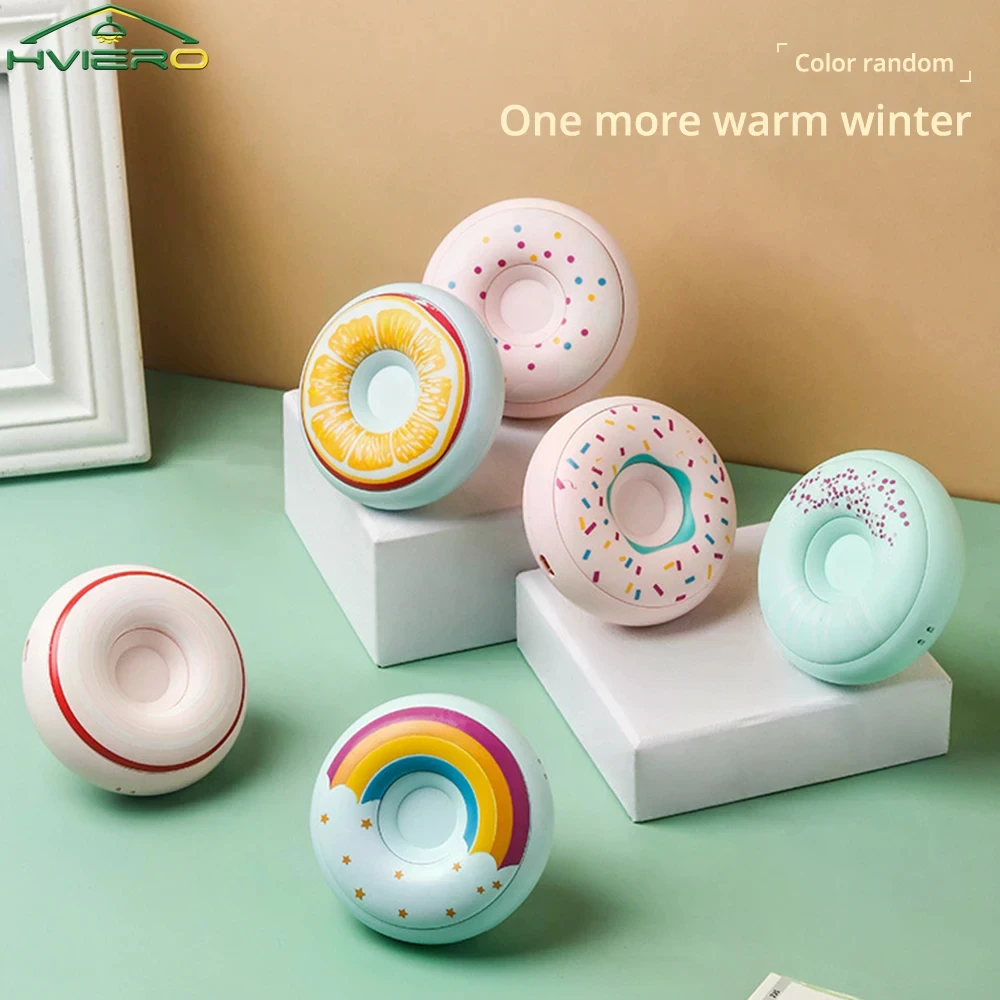 

Mini Portable Rechargeable Warm Baby Doughnut Hand Warmer Winter Warm Student Gift USB Warmer Cute for Cycling Durable Useful
