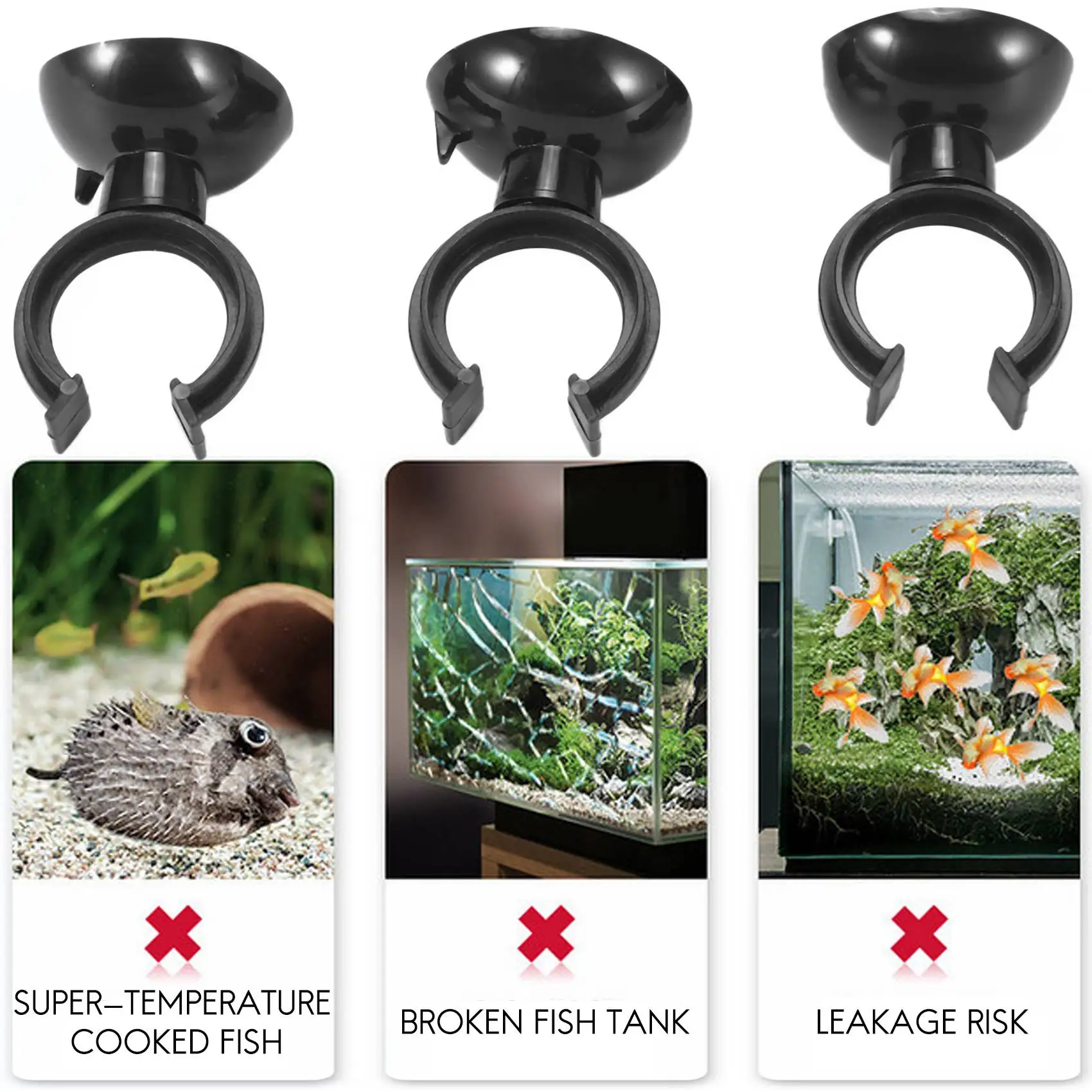 10 Pcs Black Suction Cup Holder 20mm Dia Tube Airline for Aquarium