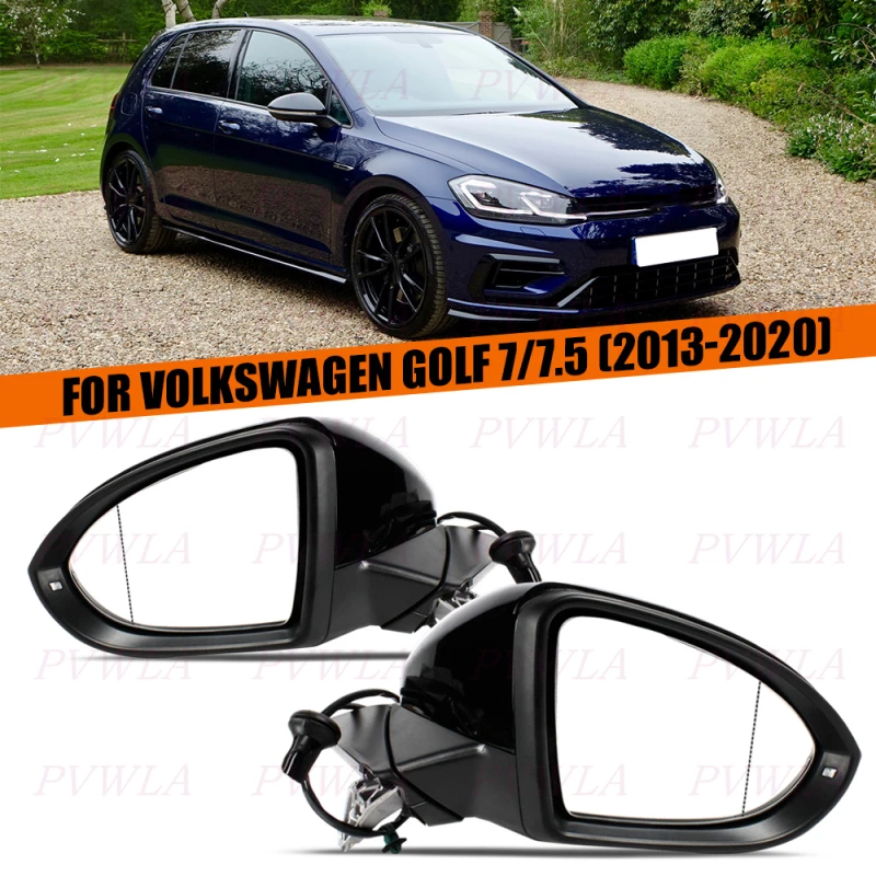 

6-контактное заднее зеркало в сборе для VW Golf 7 7,5 2013 2014 2015 2016 2017 2018 2019 2020 автомобильный аксессуар черное зеркало с поворотной лампой