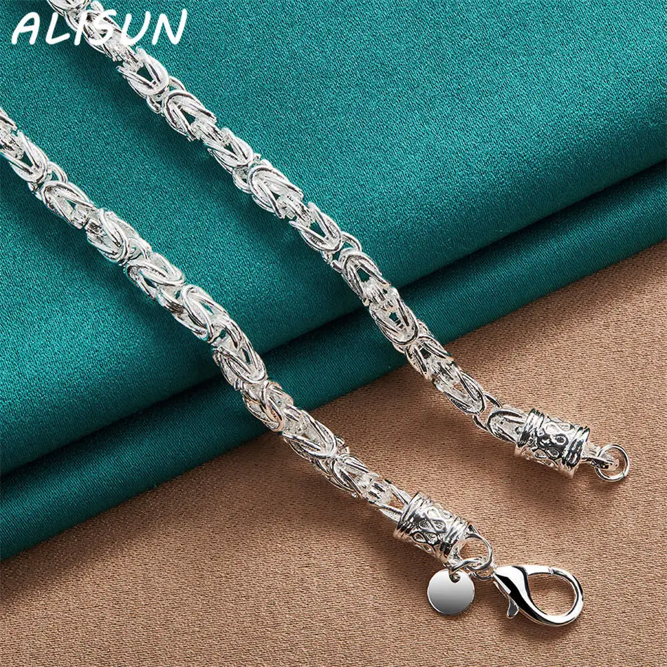 

ALISUN 925 Sterling Silver 50cm Geometric Necklace For Women Men Charm Trend Birthday Gifts Fashion Party Fine Jewelry