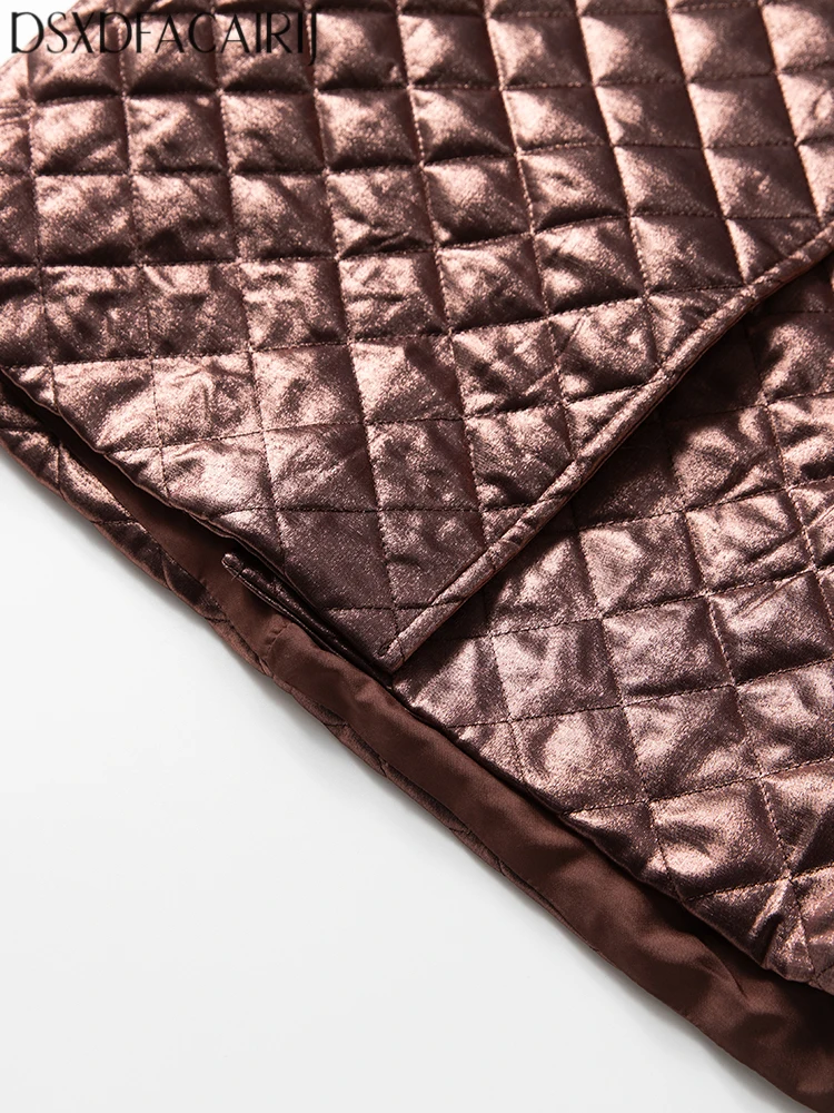 DSXDFACAIRIJ المرأة الفراء طوق طويلة الأكمام الدانتيل متابعة شارع العليا مزدوجة الصدر ملابس خارجية موضة الشتاء الإناث #6