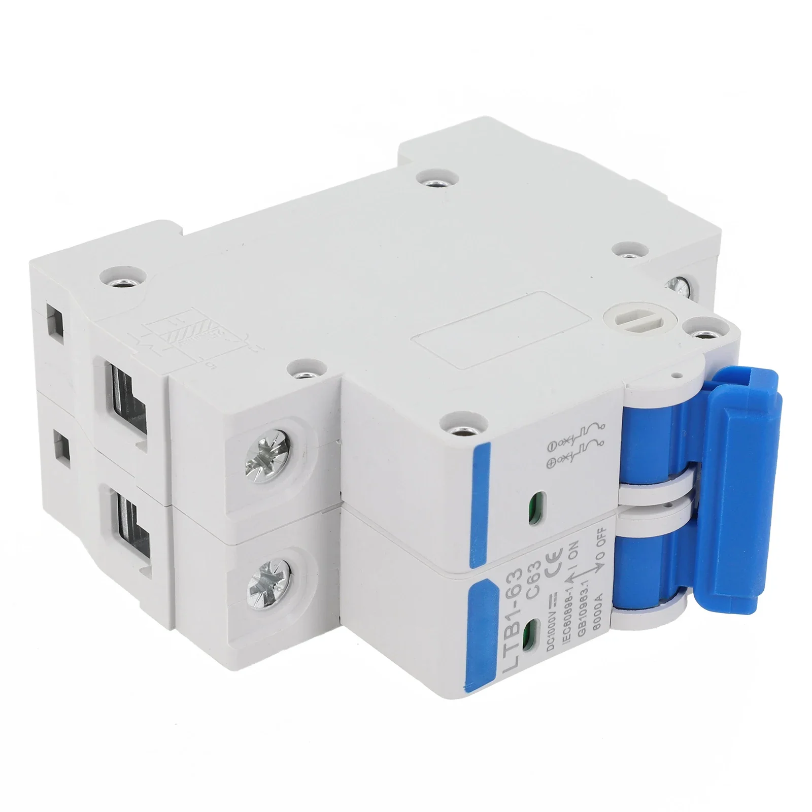 63A DC Circuit Breaker 2P Solar PV Disconnect Switch DIN Rail Isolator 1000V DC For Test Measurement Tool Accessory