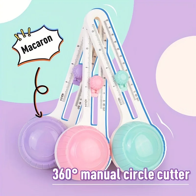 1 قطعة قاطع الورق الدائري بطاقات القصاصات شكل دائري القاطع DIY بها بنفسك سكين القطع المستديرة 360 قاطع دائرة دوارة