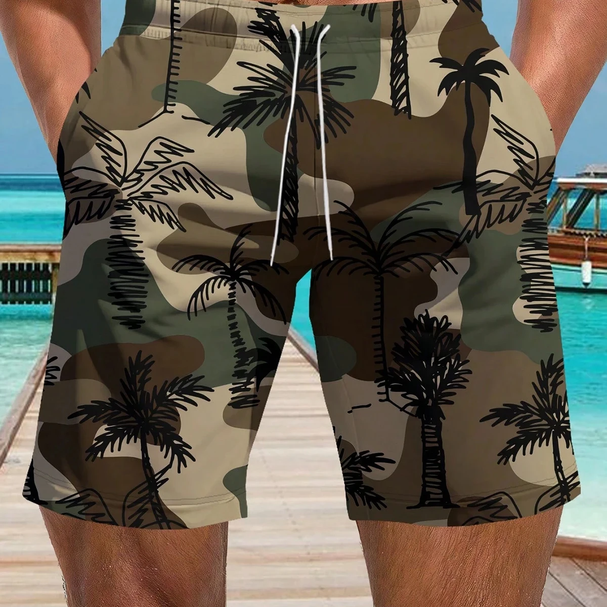 Tactische 3D Camo-zwemshorts - Zomerstrandsurfshorts voor heren in Hawaïaanse stijl met ademende, sneldrogende functie