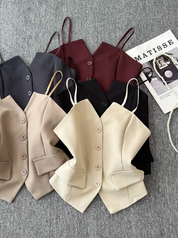 Gilet de costume rétro pour femmes, haut amincissant, Design Sensation, nouveau bouton Sle, longueur Bal ort, pour les déplacements, été
