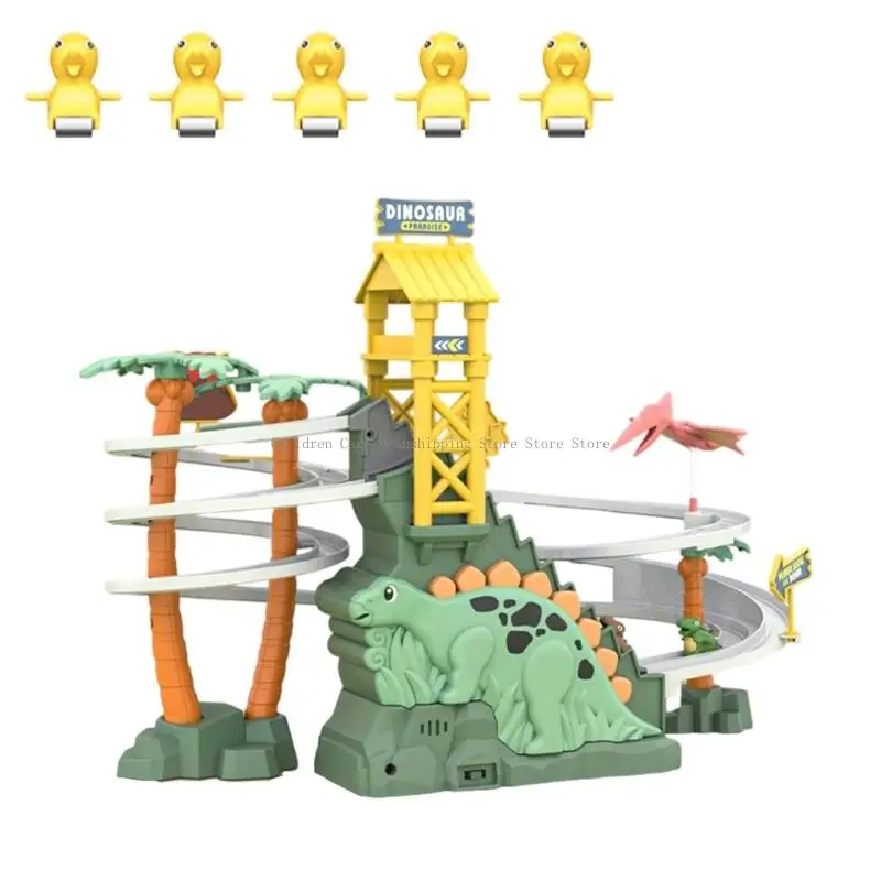 Desafio dinossauros interativos Trilha elétrica Motorized Sliding escalada brinquedo educacional