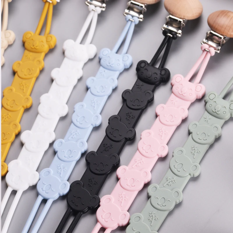 Baby Pacifier Clip Silicone Pacifier Holder With One-piece Design BPA Free, Pacifier Chain With Clip For Teether Toys