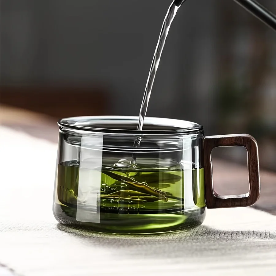 Versatile Glass Tea Cup With Infuser - Heat-Resistant, Reusable, Perfect For Home & Office Use