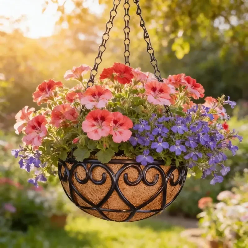 for Luxury Stainless Steel Foldable Painted Wall Hanging Planter Metal Triple Plant Pot Holder Indoor