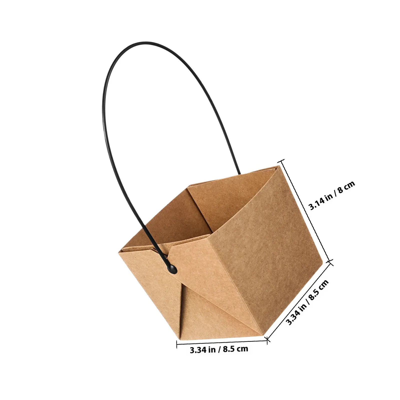 12Sets Waterproof Kraft Paper Succulent Boxes Mini Plastic Planters Drainage Holes Handled Bags Rustic Wedding Favors Tabletop