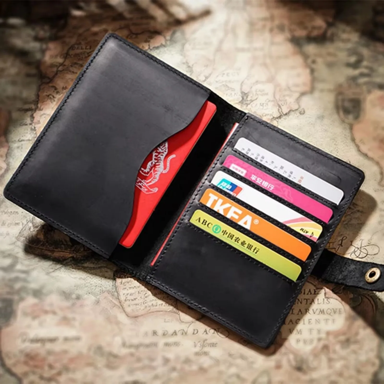 Business Travel Passport Holder Genuine Leather Multifunctional Passport Cover Card Wallet for Men's Women's Travel Accessory