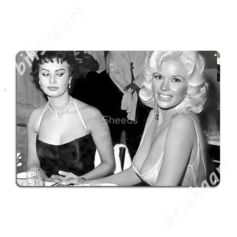 Jayne Mansfield y Sophie Loren carteles de Metal pared cueva placas Vintage carteles de estaño
