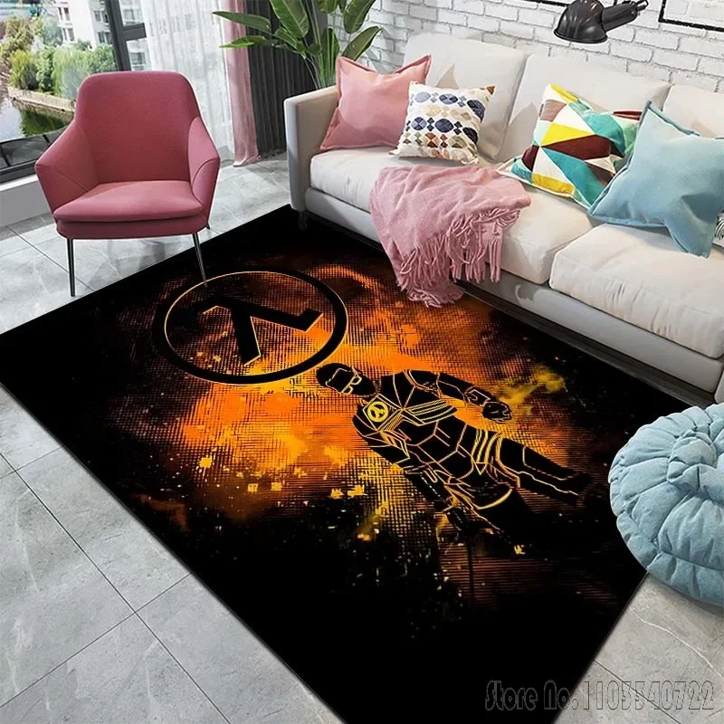 H-Half-Life Pattern Rug Carpet for Living Room Bathroom Mat Creative Doormat Carpet for Bedroom Home Decor Shooting Game