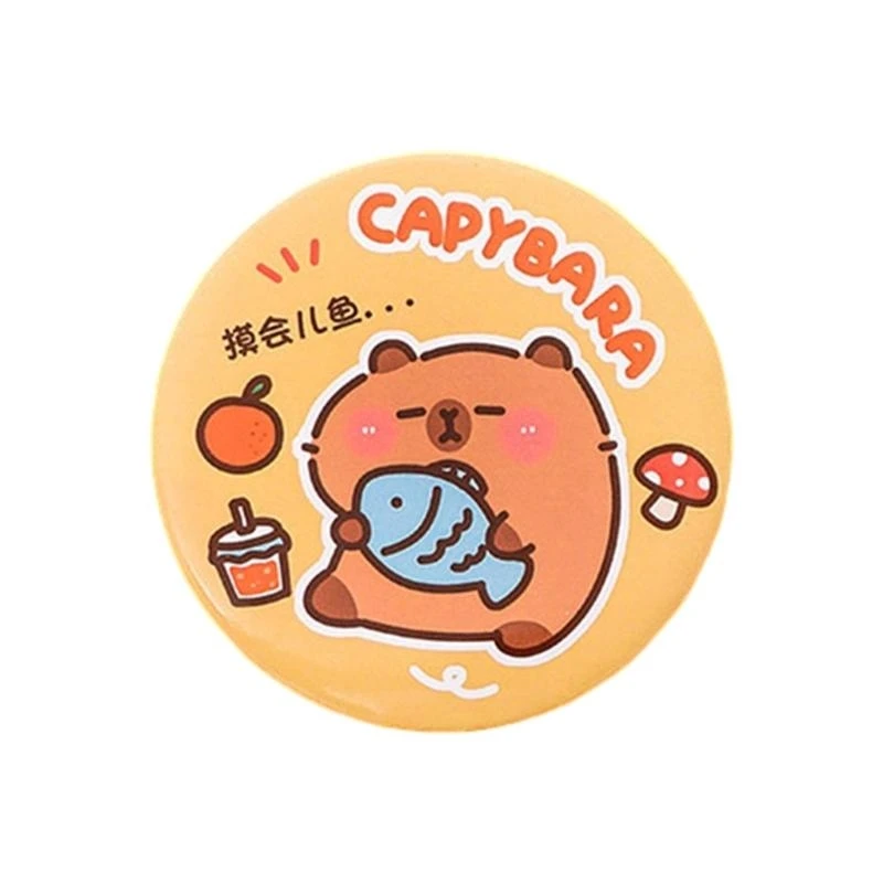 กระจกโต๊ะเครื่องแป้งขนาดกะทัดรัดการ์ตูนแต่งหน้ากระจกทรงกลมกระจกเดินทางกระจกเครื่องสำอาง