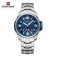 NAVIFORCE Men Sports Watch Stainless Steel Strap Military Male Quartz Clock Automatic Date Waterproof Luminous Wristwatches 2023