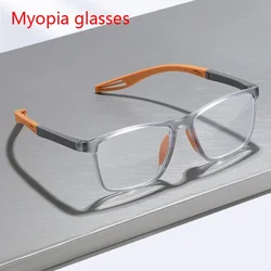 Unisex Ultralight Silicone TR Sports Myopia Glasses Anti Blue Light Men Basketball Anti-Shedding Eyewear Prescription Eyeglasses