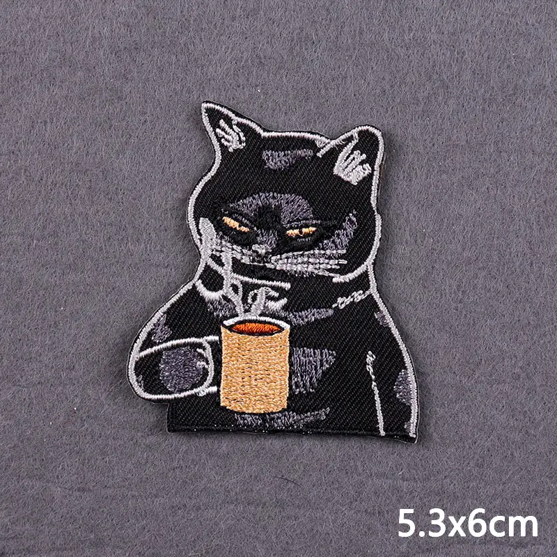 Animal Patch Iron On Patches For Clothing Thermoadhesive Patches On Clothes Cartoon Cat Embroidery Patch For Clothes DIY Sticker