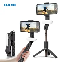 QAML A6 2025 Estabilizador de cardán portátil de 1 eje con palo selfie/trípode, control remoto inalámbrico, batería de iones de litio de 400 mAh, carga USB, iOS