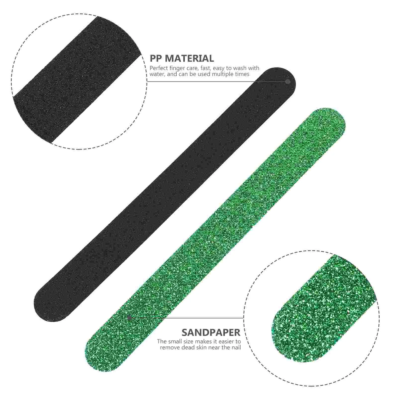 20 limas de uñas con purpurina, tableros de lijado EVA para uñas postizas acrílicas naturales, herramientas de manicura y pedicura, colores aleatorios