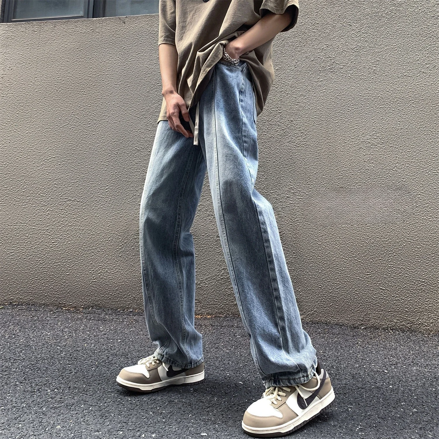 

Wide Leg Man Cowboy Pants Original Japanese Street Style Kpop Trousers Casual Cotton Y 2k Vintage Y2k Streetwear Jeans for Men