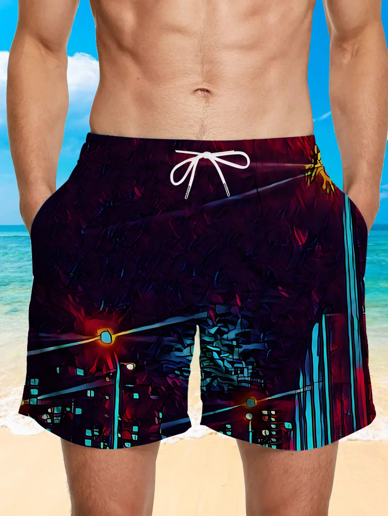 

Holiday Beach Shorts Men Digital All Over Print Quick Dry Polyester Lounge Pants