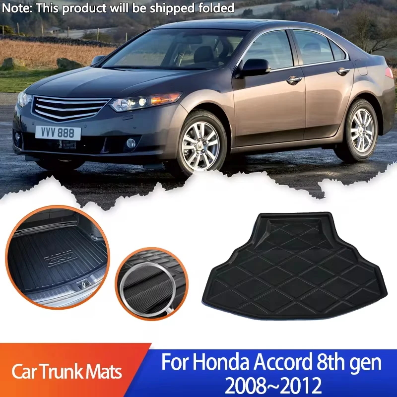 Car Trunk Mats For Honda Accord 8th Gen 2008 2009 2010 2011 2012 Anti-Slip Rear Boot Cargo Liner Covers Car Auto Accessories